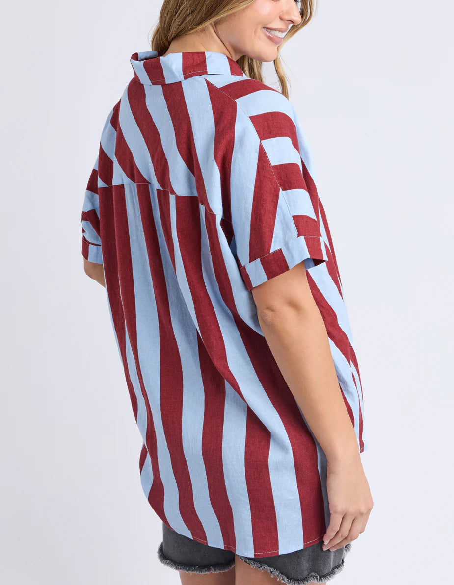 Foxwood Esmarie Stripe Shirt - Russet Brn / Ceru Stripe