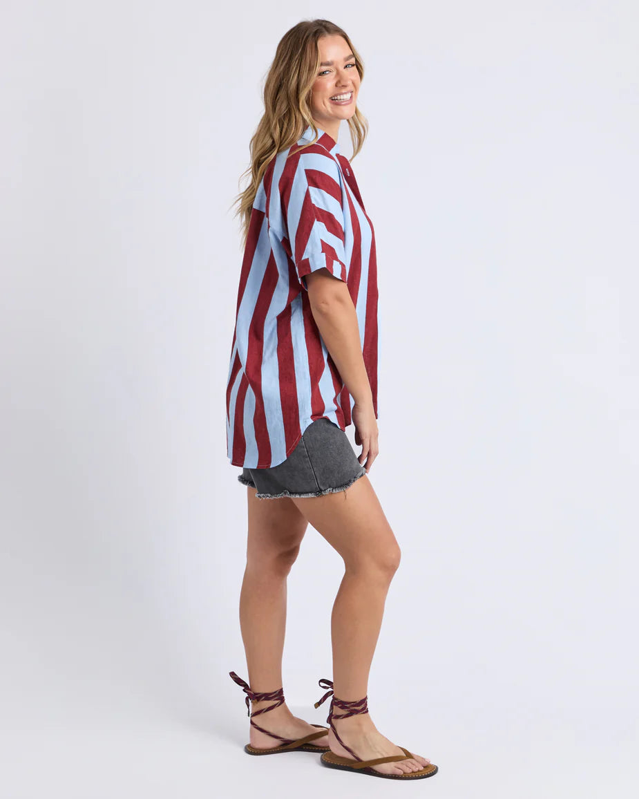 Foxwood Esmarie Stripe Shirt - Russet Brn / Ceru Stripe