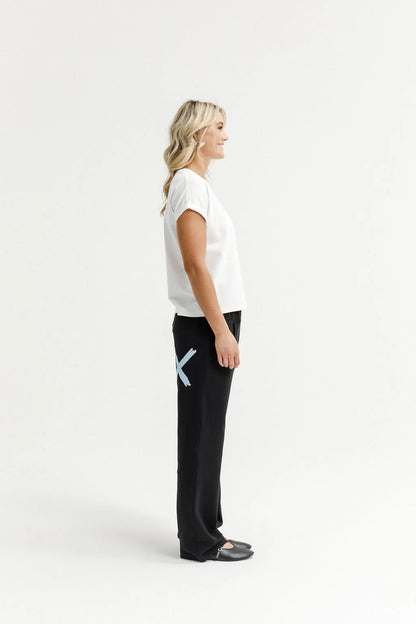 Homelee Avenue Pants - Winter Weight - Black with Sapphire Ivory X