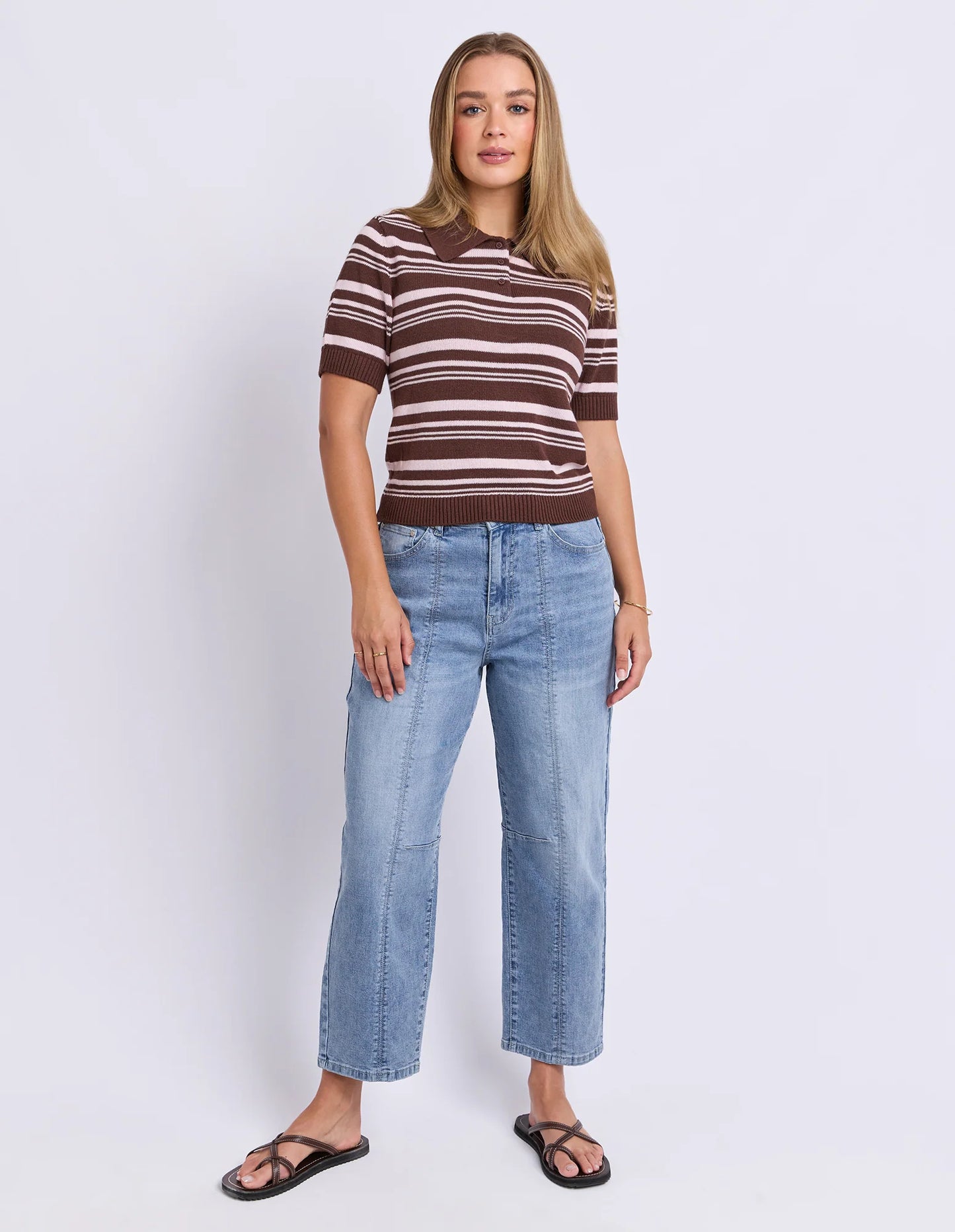 Foxwood Rise Stripe Top - Chocolate