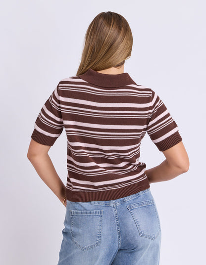 Foxwood Rise Stripe Top - Chocolate