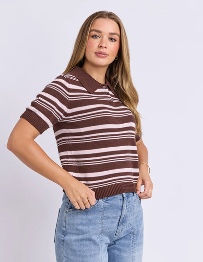 Foxwood Rise Stripe Top - Chocolate