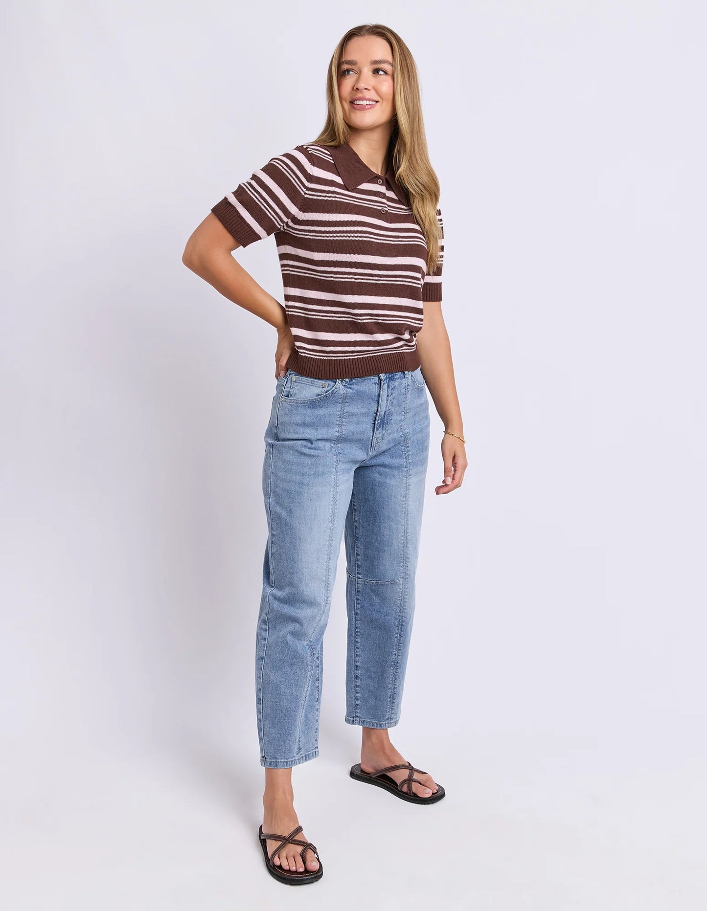 Foxwood Rise Stripe Top - Chocolate