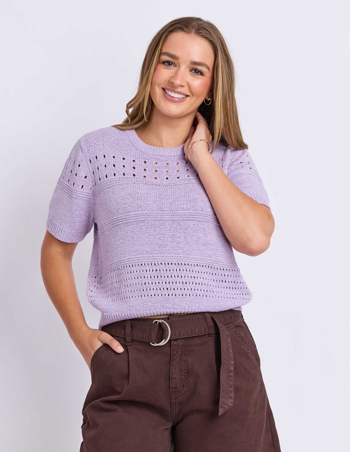 Foxwood Sable Knit Top - Pastel Lavender