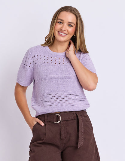 Foxwood Sable Knit Top - Pastel Lavender