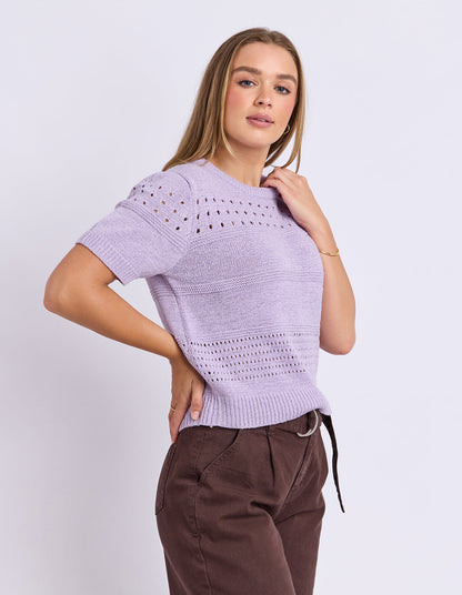 Foxwood Sable Knit Top - Pastel Lavender