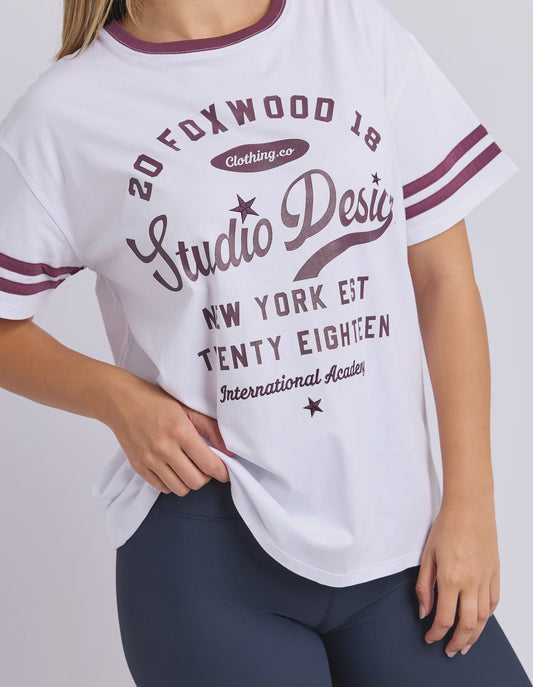 Foxwood Baseline Tee - White