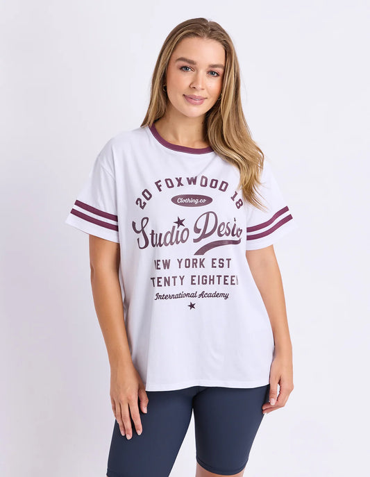 Foxwood Baseline Tee - White