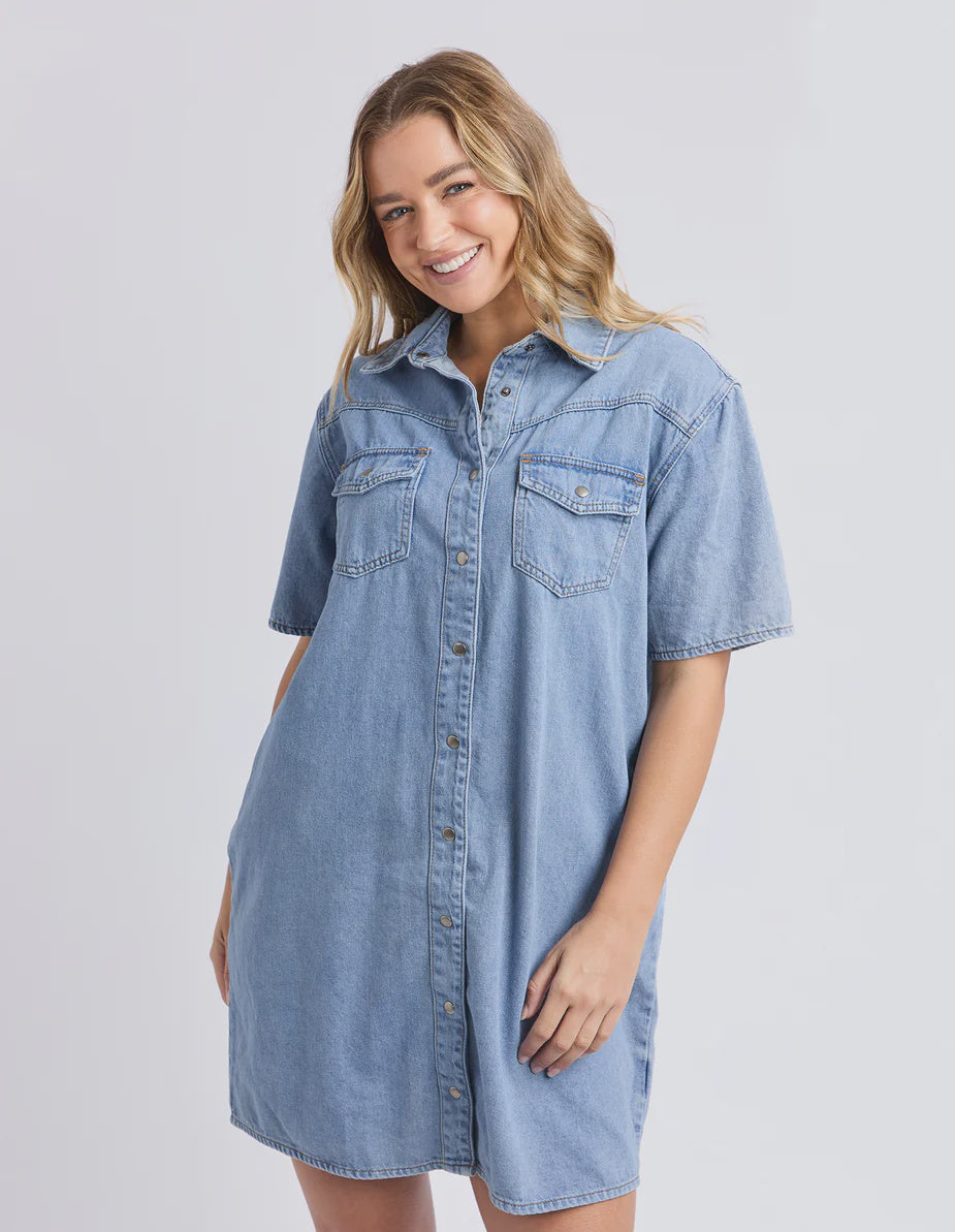 Foxwood Sorcha Denim Dress - Light Blue