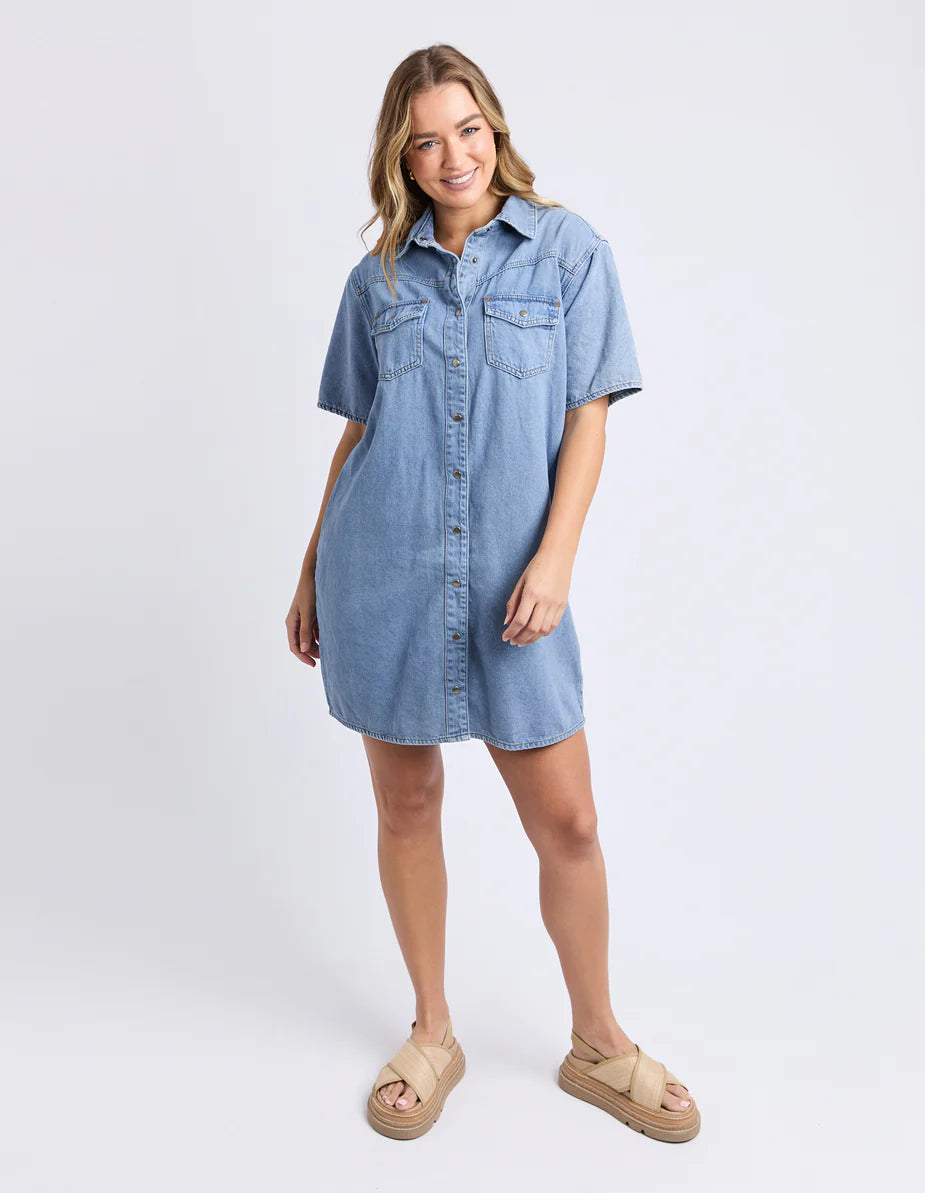 Foxwood Sorcha Denim Dress - Light Blue