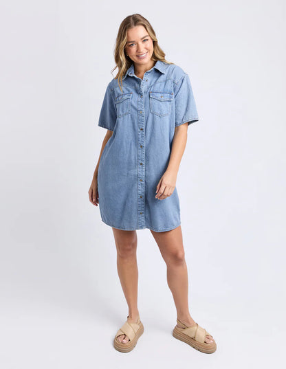 Foxwood Sorcha Denim Dress - Light Blue