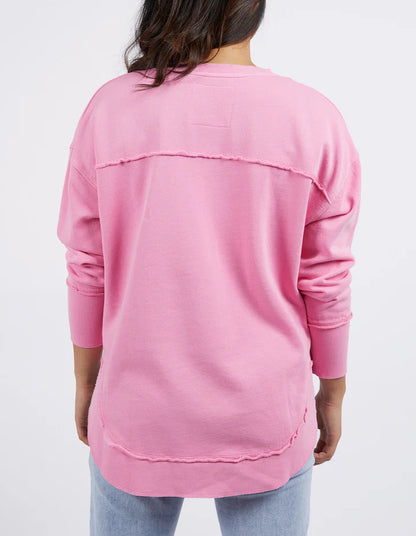 Foxwood Metallic Simplified Crew - Bubblegum Pink
