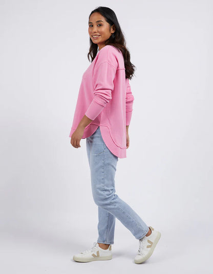 Foxwood Metallic Simplified Crew - Bubblegum Pink