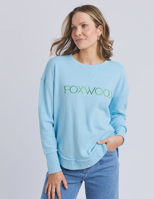 Foxwood Simplified Crew - Light Blue/Lime