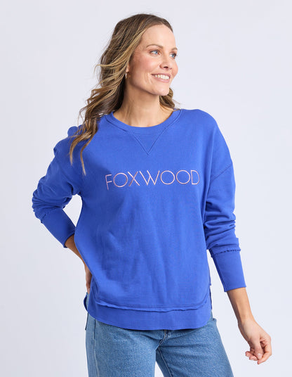 Foxwood Simplified Metallic Crew - Blue