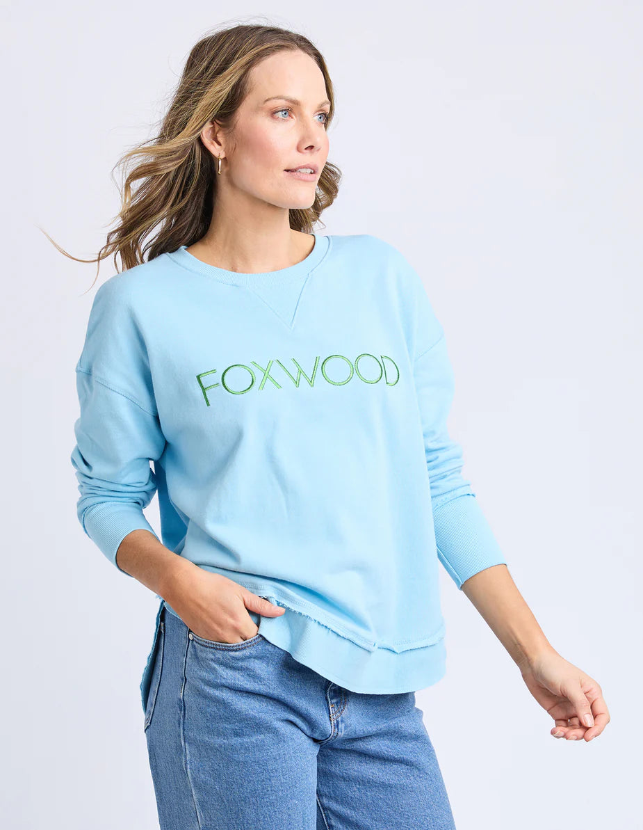 Foxwood Simplified Crew - Light Blue/Lime