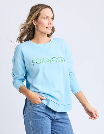 Foxwood Simplified Crew - Light Blue/Lime