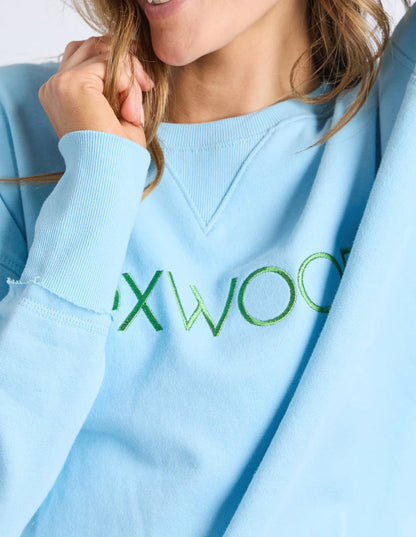 Foxwood Simplified Crew - Light Blue/Lime