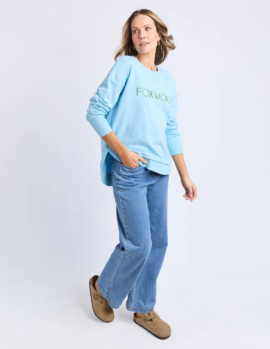 Foxwood Simplified Crew - Light Blue/Lime