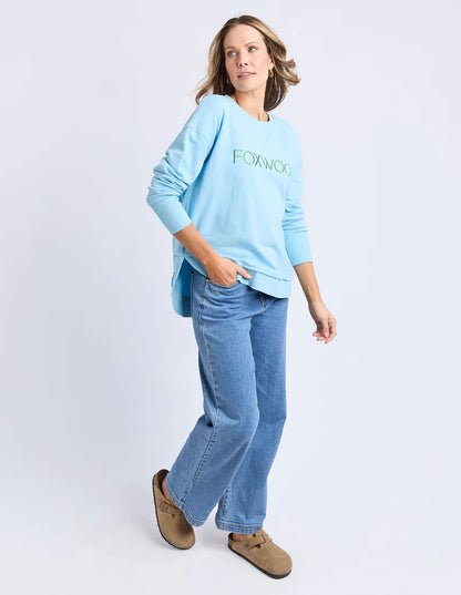 Foxwood Simplified Crew - Light Blue/Lime