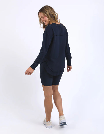 Foxwood Simplified Metallic Crew - Navy & Red