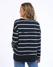 Load image into Gallery viewer, Foxwood Jayne Stripe Throw On Top - Navy &amp; White Stripe
