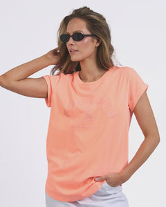 Foxwood Effortless Tee - Neon Peach