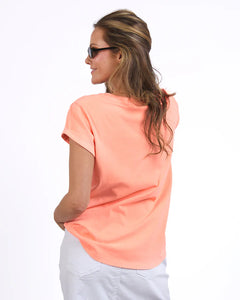 Foxwood Effortless Tee - Neon Peach