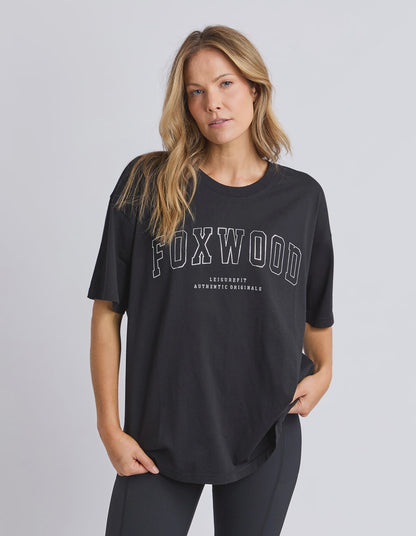 Foxwood Metallic Interval Tee - Black with Silver