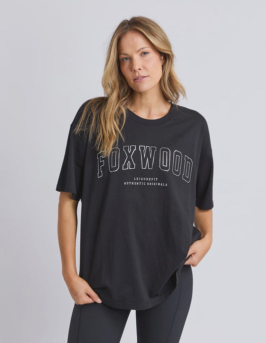 Foxwood Metallic Interval Tee - Black with Silver