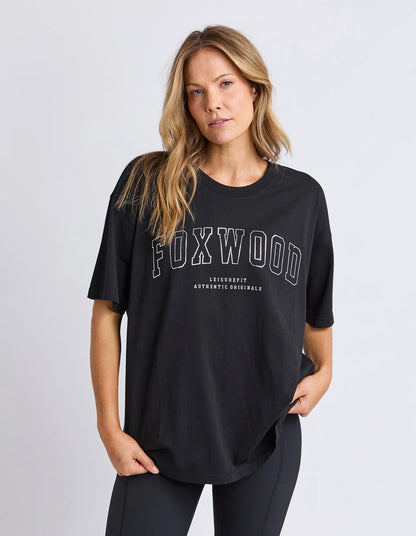 Foxwood Metallic Interval Tee - Black with Silver