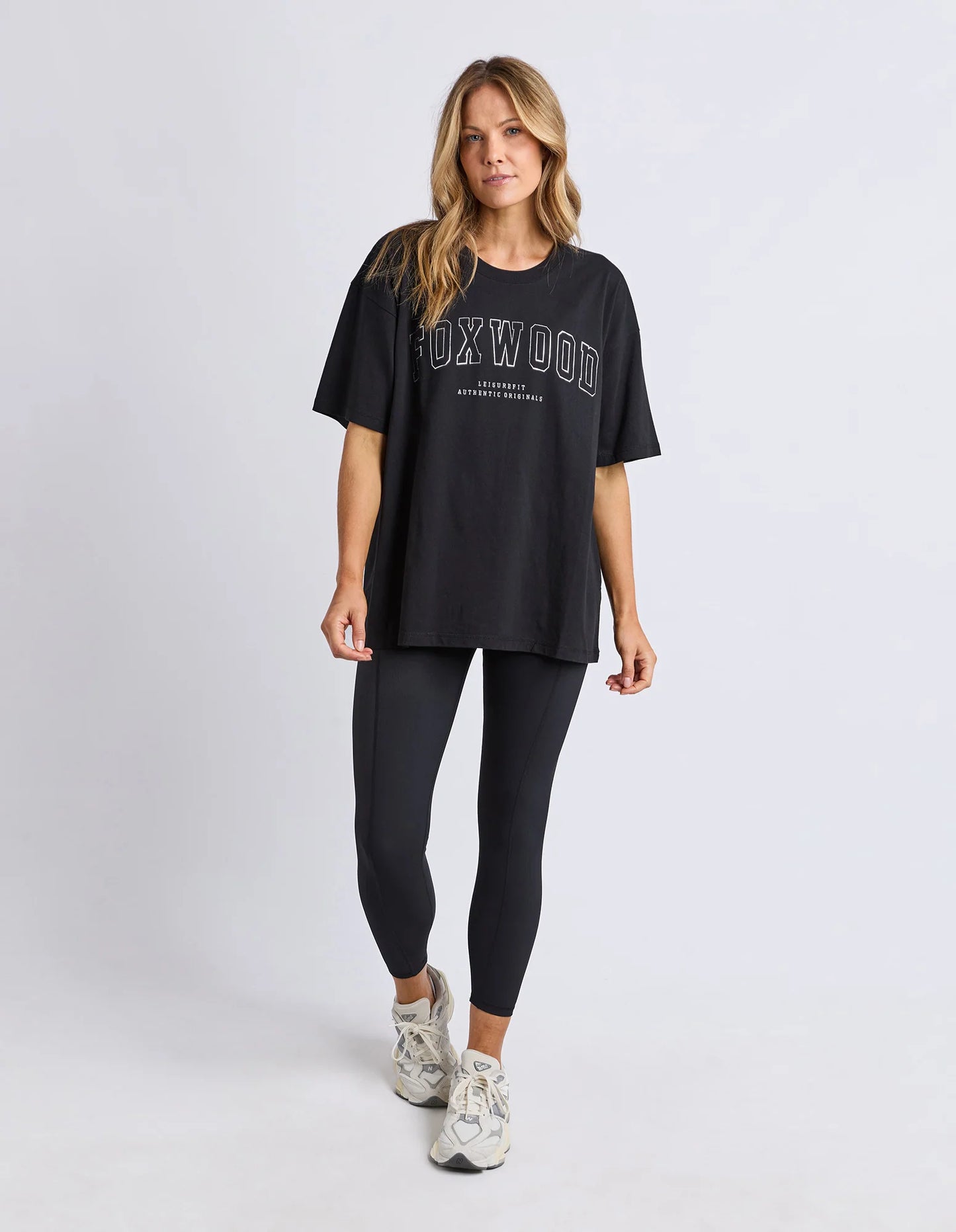 Foxwood Metallic Interval Tee - Black with Silver