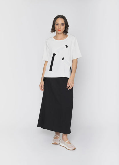 Blacklist Dallas Top - White + Black Trim