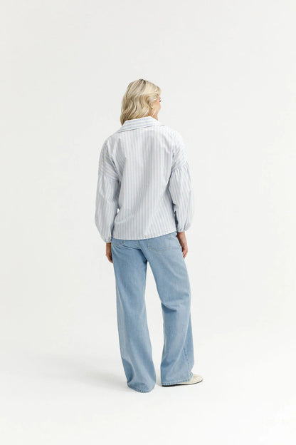 Homelee Stevie Shirt - Powder Blue Stripes