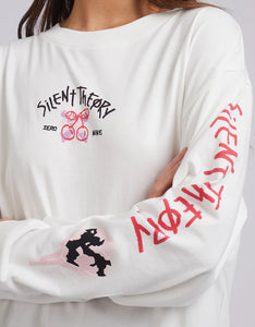 Silent Theory Spray Long Sleeve Top Vinatage White