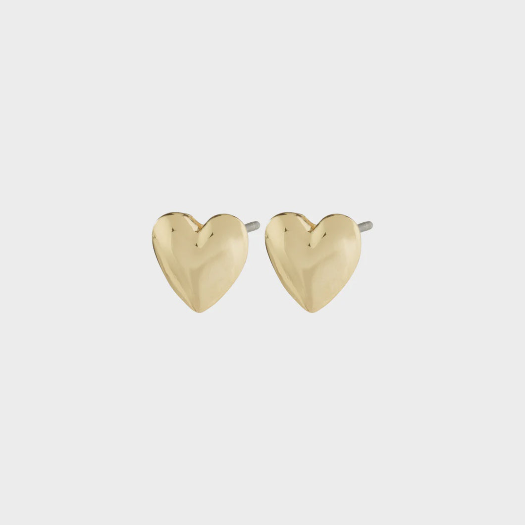 Pilgrim Sophia Recycled Heart Earrings Gold Plated