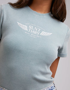 Silent Theory Vintage Baby Tee Blue