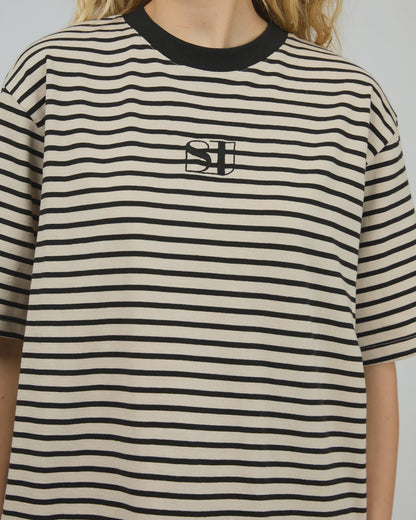Silent Theory Stripe S/S Tee - Black