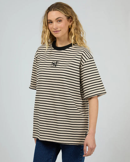 Silent Theory Stripe S/S Tee - Black