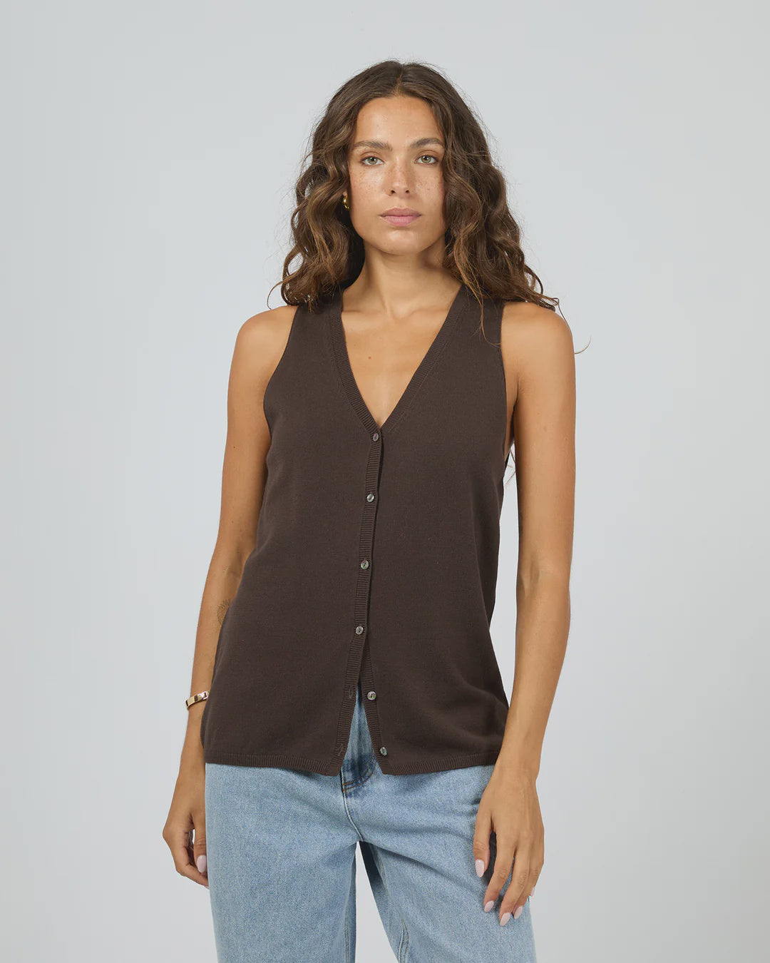 Silent Theory Ellis Vest Top - Chocolate