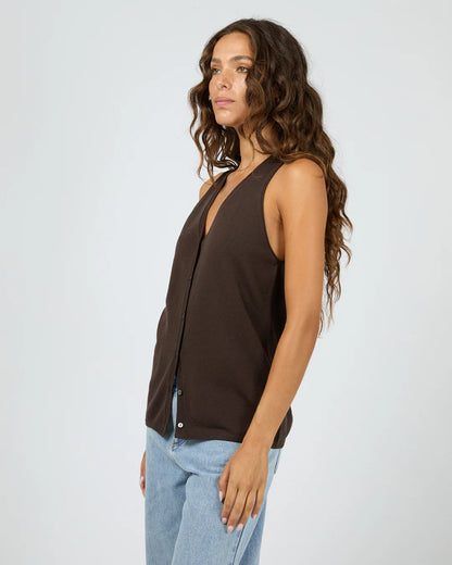 Silent Theory Ellis Vest Top - Chocolate