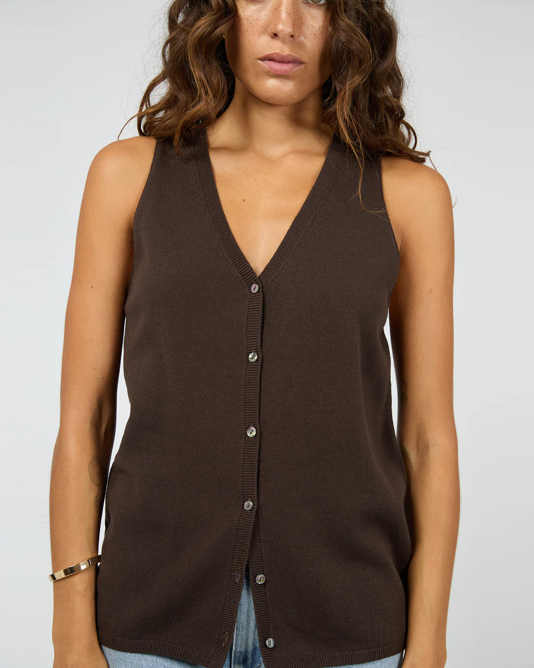 Silent Theory Ellis Vest Top - Chocolate