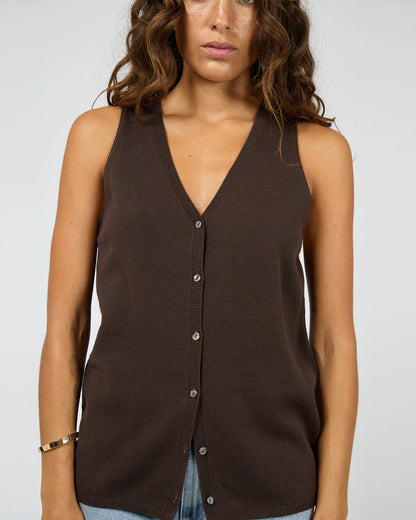 Silent Theory Ellis Vest Top - Chocolate