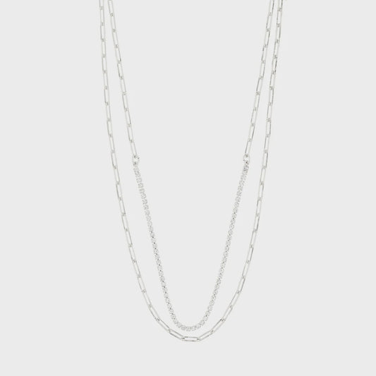 Pilgrim Rowan Recycled Necklace 2 in 1 - Silver Plated*