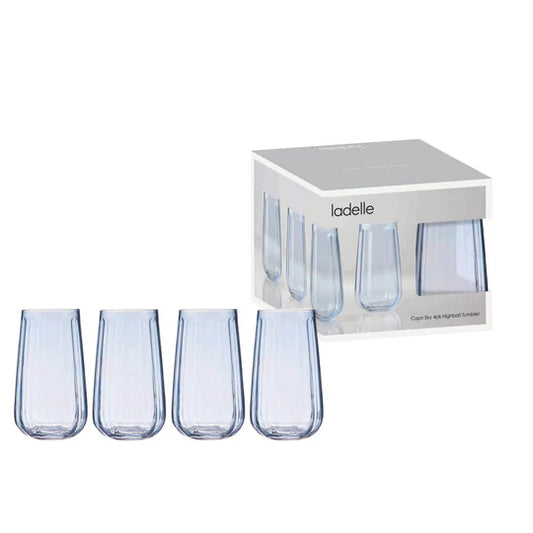 Ladelle Highball 4 Pack Tumblers - Capri Sky
