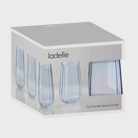 Ladelle Highball 4 Pack Tumblers - Capri Sky
