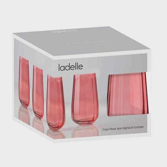 Ladelle Highball 4 Pack Tumblers - Capri Rose