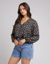 Load image into Gallery viewer, All About Eve Maya Floral Shirt Black
