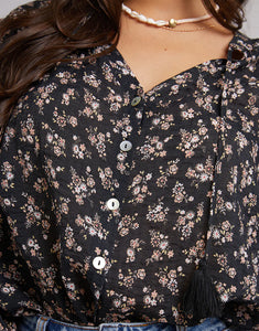 All About Eve Maya Floral Shirt Black
