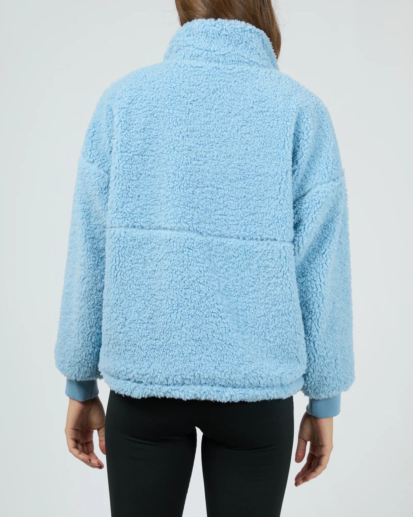 All ABout Eve Amara Quarter Zip Teddy - Vintage Blue